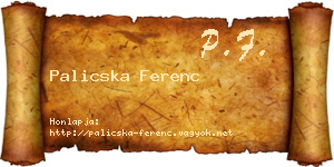 Palicska Ferenc névjegykártya