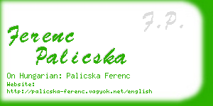 ferenc palicska business card